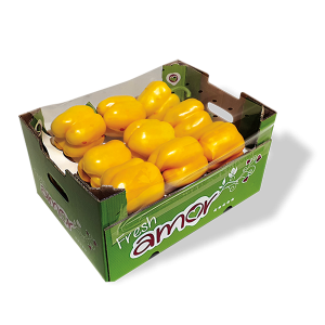 Caja de pimientos amarillos fresh amor