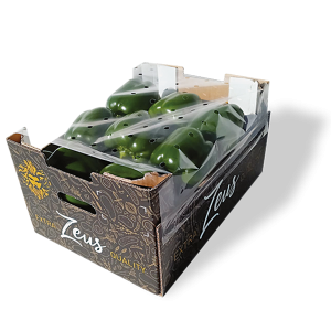 Caja de pimientos verdes zeus